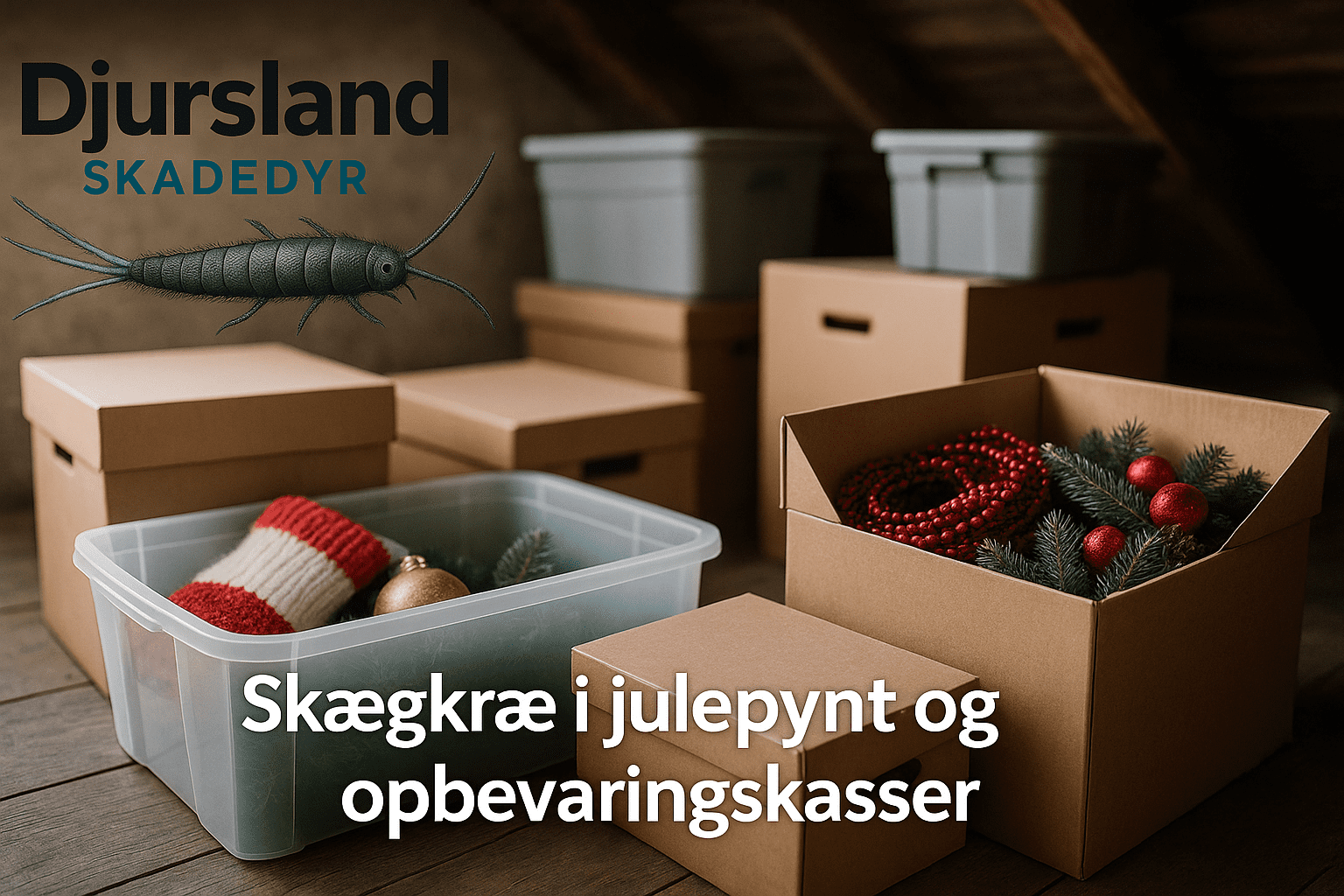 Skægkræ i julepynt og opbevaringskasser