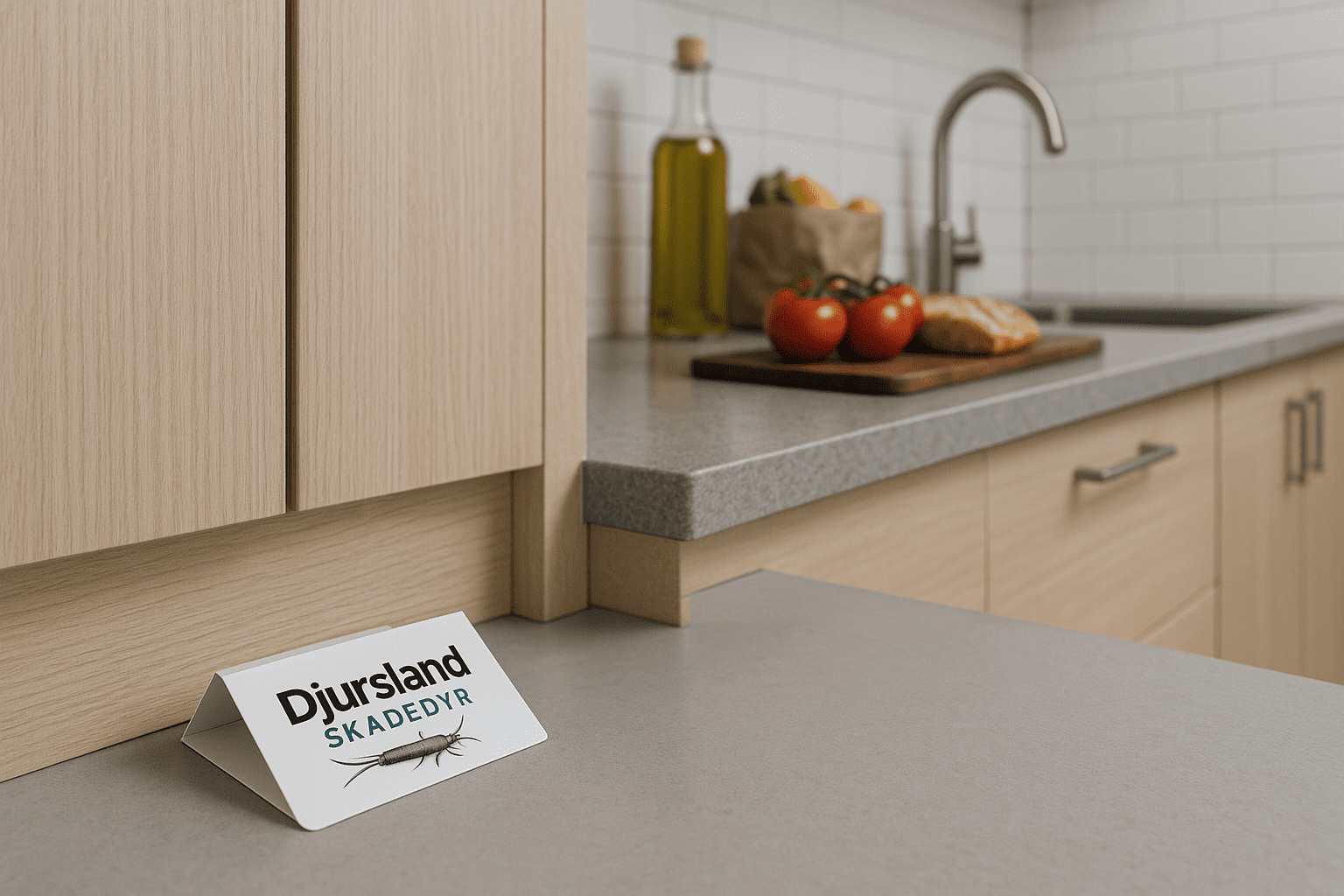 Illustration til side om skægkræ i køkken og fødevareområder i hjemmet