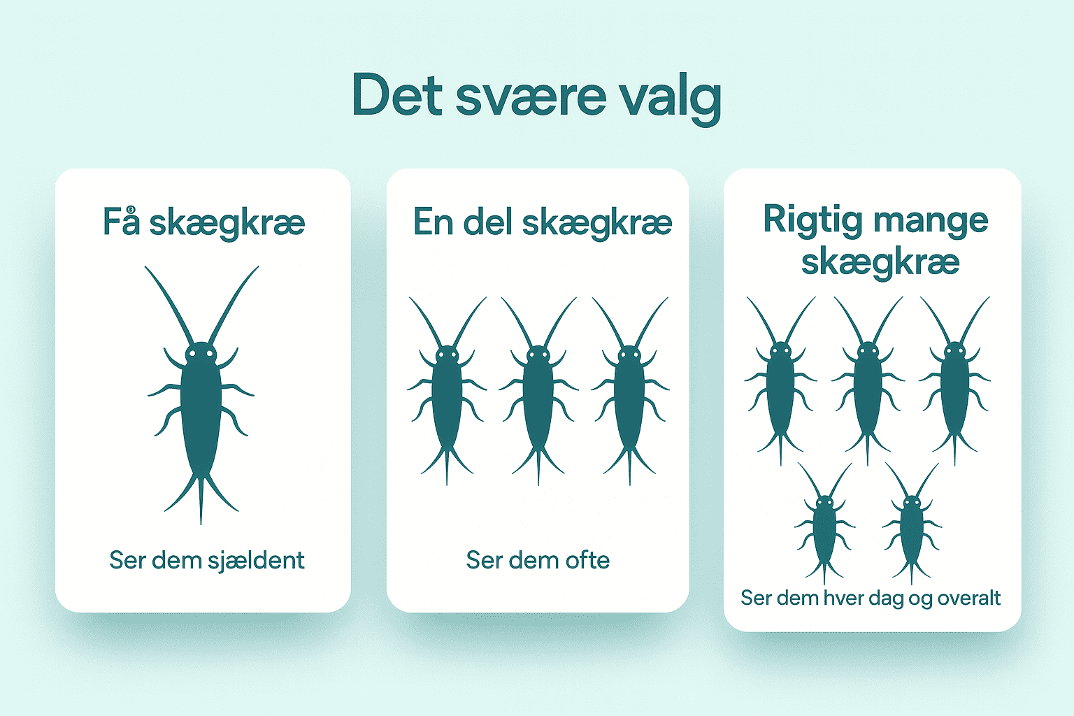 Illustration af niveauer og valg af pakkeløsning mod skægkræ
