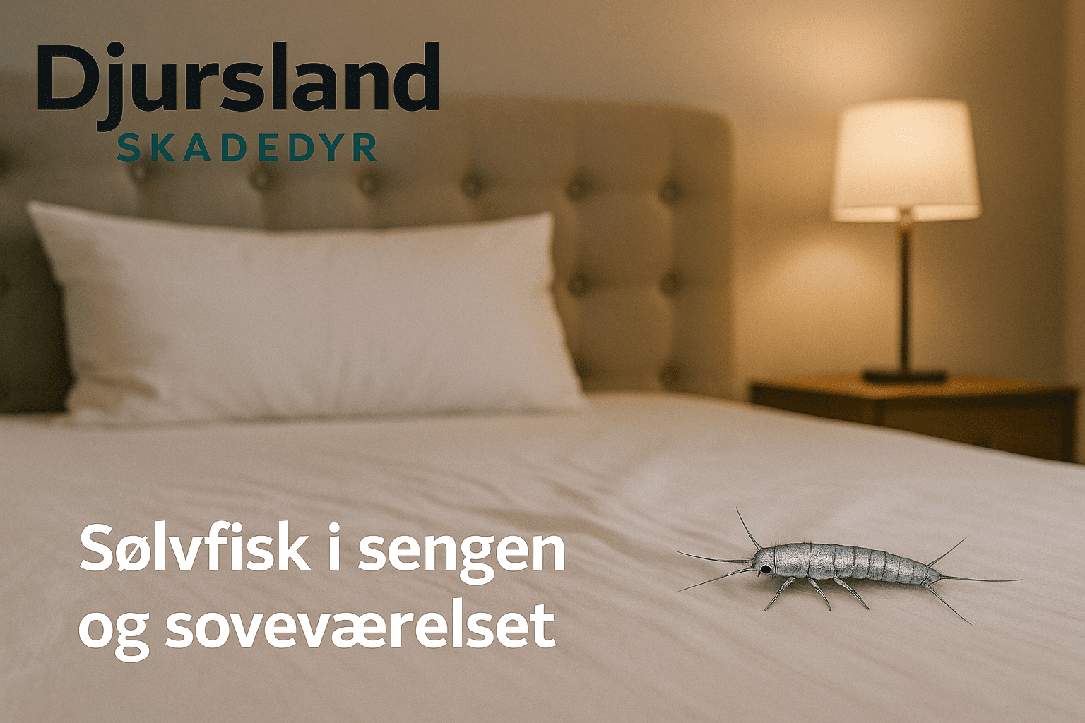 Sølvfisk, der kravler i eller ved en seng i et soveværelse.