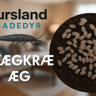 Skægkræ og deres æg gemt i en revne ved gulv og fodliste.